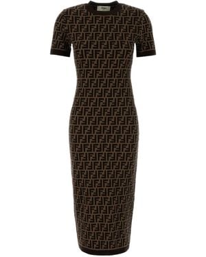 Fendi Ff Cotton Dress - Black