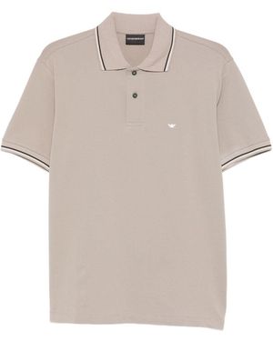Emporio Armani Logo Cotton Polo Shirt - White