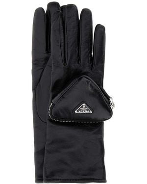 Prada Leather Gloves - Black
