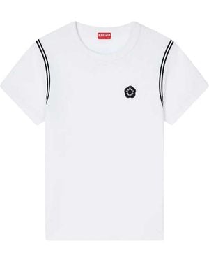 KENZO Embroidered Cotton T-Shirt "Boke Flower 2.0" - White