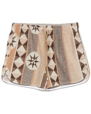 Loewe Cotton Blend Jacquard Shorts - Natural