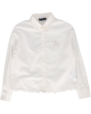 Ermanno Scervino Camicia Logo Popeline Tou - White