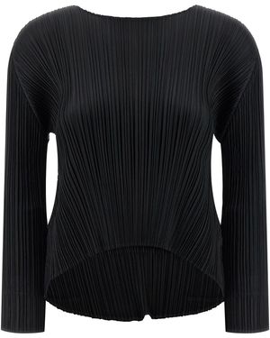 Pleats Please Issey Miyake Bluse "Monatliche Farben: Oktober". - Schwarz