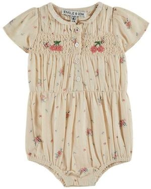 Emile Et Ida Baby Body Con Roselline - Natural