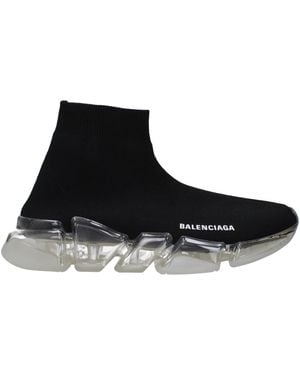 Balenciaga Speed 2.0 Full Clear Sole Sneaker Aus Recyceltem Strick - Schwarz