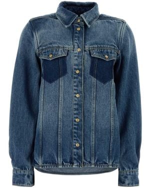 Ganni Regular Solid Shirt - Blue