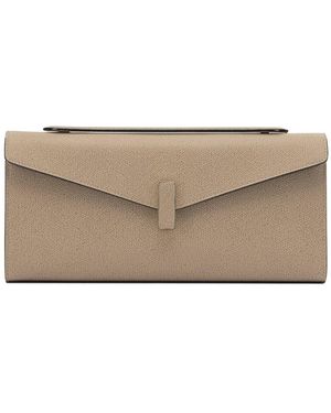 Valextra "Isis" Clutch mit Schultergurt - Natur