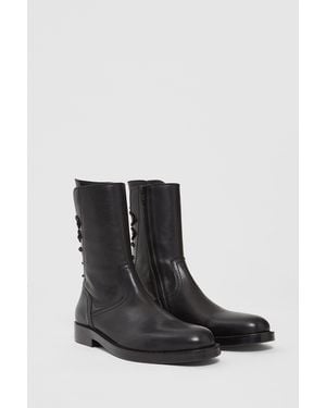 Ann Demeulemeester Heiko Laced Back Ankle Boots Santiago - Black