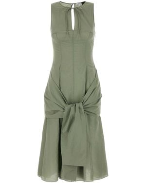 Loewe Sage Cotton Blend Paula S Ibiza Dress - Green