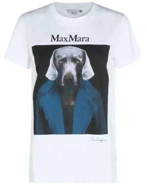 Max Mara Bedrucktes T-Shirt - Blau