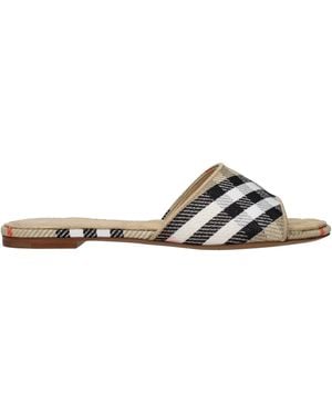 Burberry Sandals And Clogs Fabric/Sand - Brown