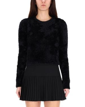 Marine Serre Wild Fluffy Jersey Polyamide Sweaters - Black