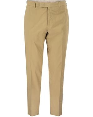 PT Torino Stretch Cotton Tailored Pants - Natural