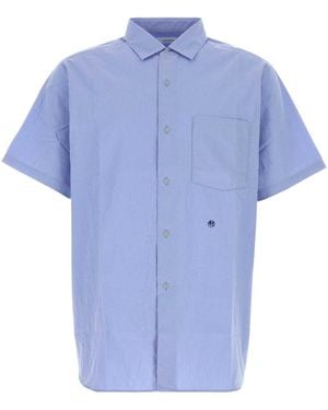 Nanamica Regular Collar Wind S/S Shirt - Blue