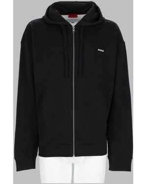 HUGO Full-Zip Hooded Sweatshirt - Black