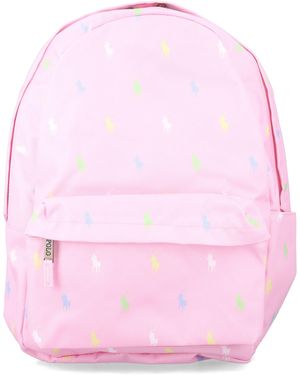 Polo Ralph Lauren Signature Print Backpack For Boys - Pink