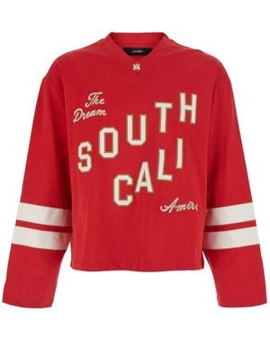 Amiri Graphic Print V-Neck Jumper - Red