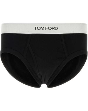 Tom Ford Stretch Cotton Brief - Black