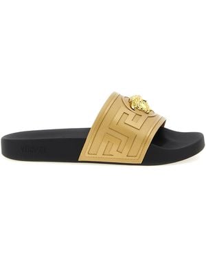 Versace 'La Medusa' Slides - Metallic