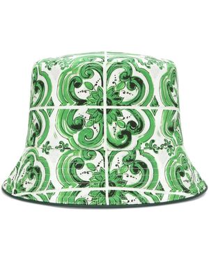 Dolce & Gabbana Omkeerbare Vissershoed Met Majolica-Print - Groen