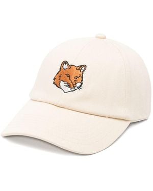 Maison Kitsuné Fox Head Baseball Cap - Natural