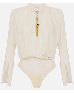 Elisabetta Franchi Body Con Dettagli Gioiello - White