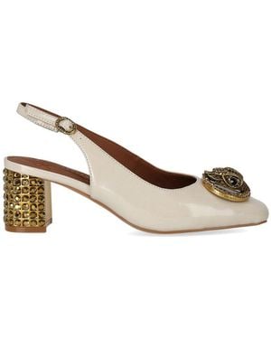 Kurt Geiger Chelsea Block Bone Slingback Pumps - Metallic