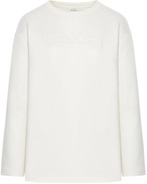 Max Mara Pure Crewneck Cotton Sweatshirt - White
