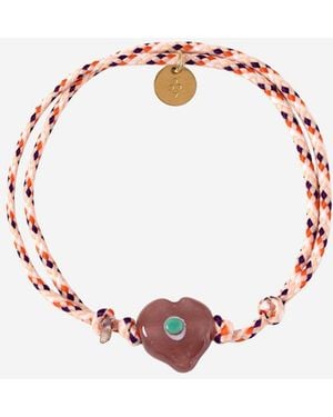 Sorbet Island Guardian Bracelet With Glass Bead - Red