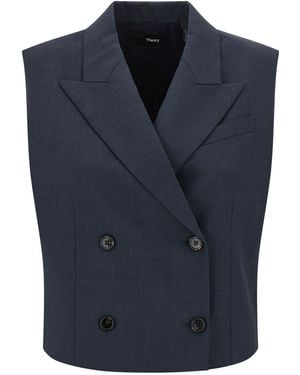 Theory Double Breasted Vest - Blue