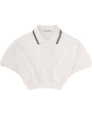 T By Alexander Wang Cotton Polo - White