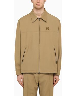 Needles Lightweight Twill Khaki Bomber Jacket - Natural