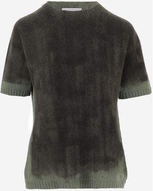 Oliver Lattughi Cashmere T Shirt With Gradient Effect - Black