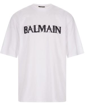 Balmain Übergroßes Baumwoll-T-Shirt von - Weiß