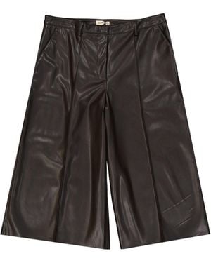 Blanca Vita Faux Leather Shorts - Grey
