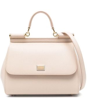 Dolce & Gabbana Sicily Large Leather Handbag - Natural