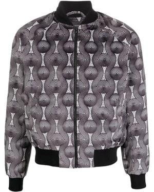 OZWALD BOATENG Bomber Con Stampa Geometrica - Grigio