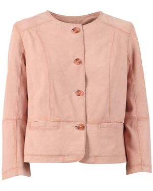 Bully Cazadora Mujer Piel Ante Cabra - Rosa