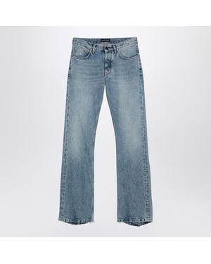 Balenciaga Light Jeans With Distressed Hem - Blue