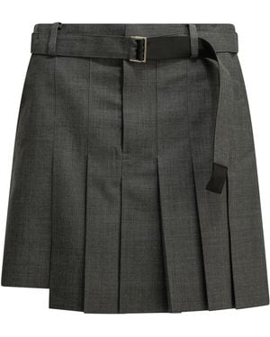 Sacai Formal Shorts Made Of Wool Blend - Black