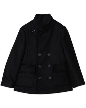 Fay Double Breasted Coat - Black