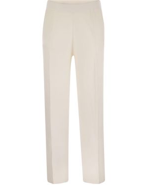 Max Mara Arno Viscose And Wool Trousers - White