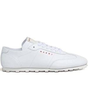 Marni Leather Lace-Up Trainers - White