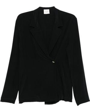 Alysi Silk Blazer Jacket - Black
