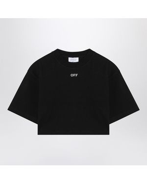 Off-White c/o Virgil Abloh Cropped T-Shirt With Logo - Black