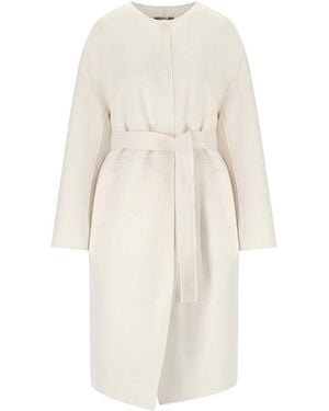 Max Mara Stilla Belted Coat - White