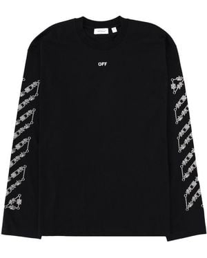 Off-White c/o Virgil Abloh Long-Sleeve Graphic T-Shirt - Black