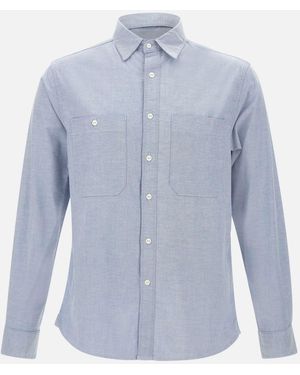 Replay Oxford-Stretch-Cotton-Shirt - Blau