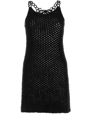 Chloé Crochet Wool Mini Dress - Black