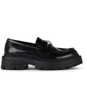 Jimmy Choo 'Marlow' Shiny Leather Loafers - Black